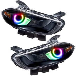 Dodge Dart Headlight Assembly - ORACLE Lighting - SMD Halogen ColorSHIFT w/o Controller - Black - `13-`16